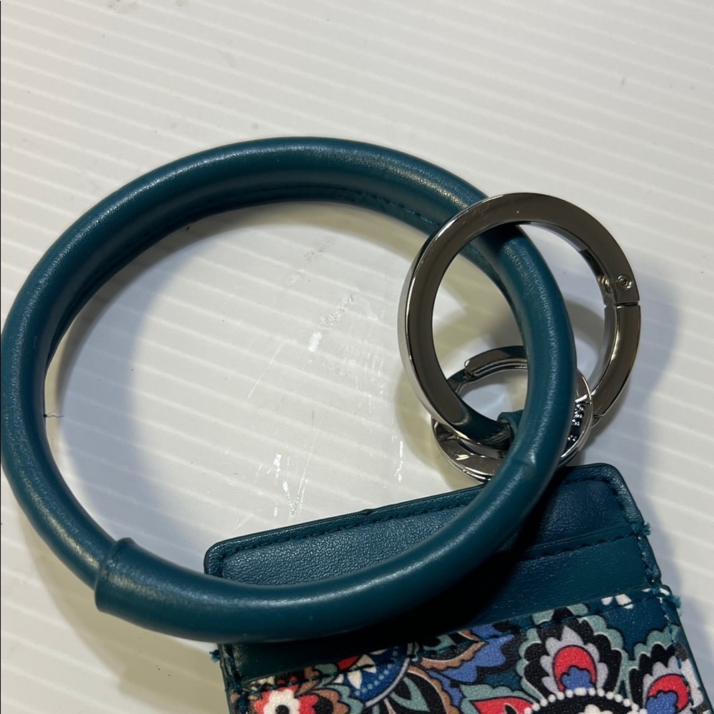 Vera Bradley Teal Paisley Wristlet with Keychain - Picture 6 of 6